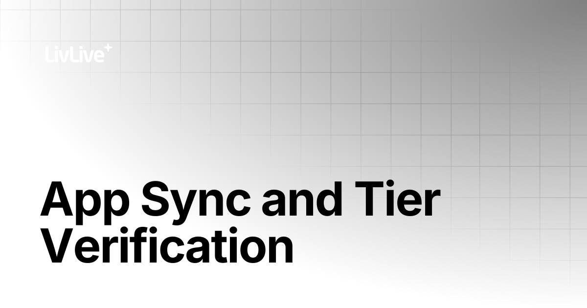 App Sync and Tier Verification | LivLive